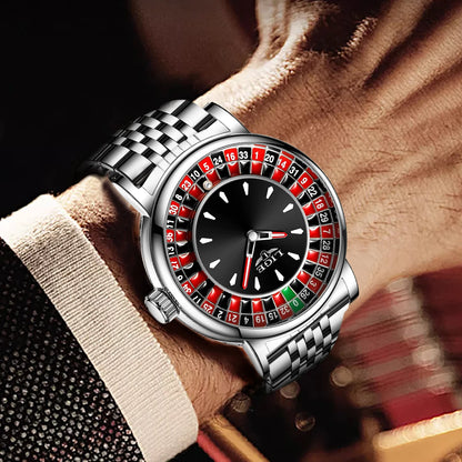 Glomexia Roulette Men Watch | Rotating Dial Waterproof