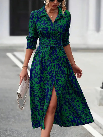 👗 Polo Neck A-Line Casual Dress