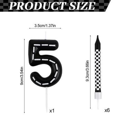 7pcs Racing Cars Birthday Number Candle Set – Cake Topper Decoration