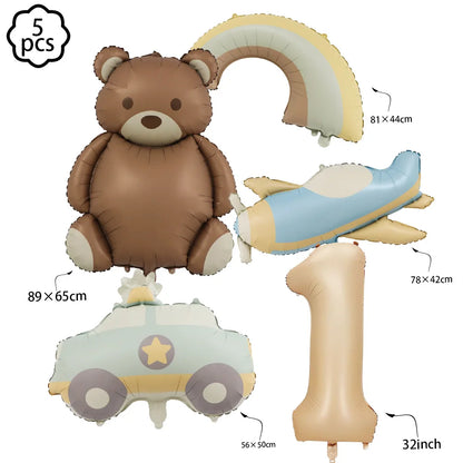 Premium Teddy Bear Birthday Balloon Decoration Set