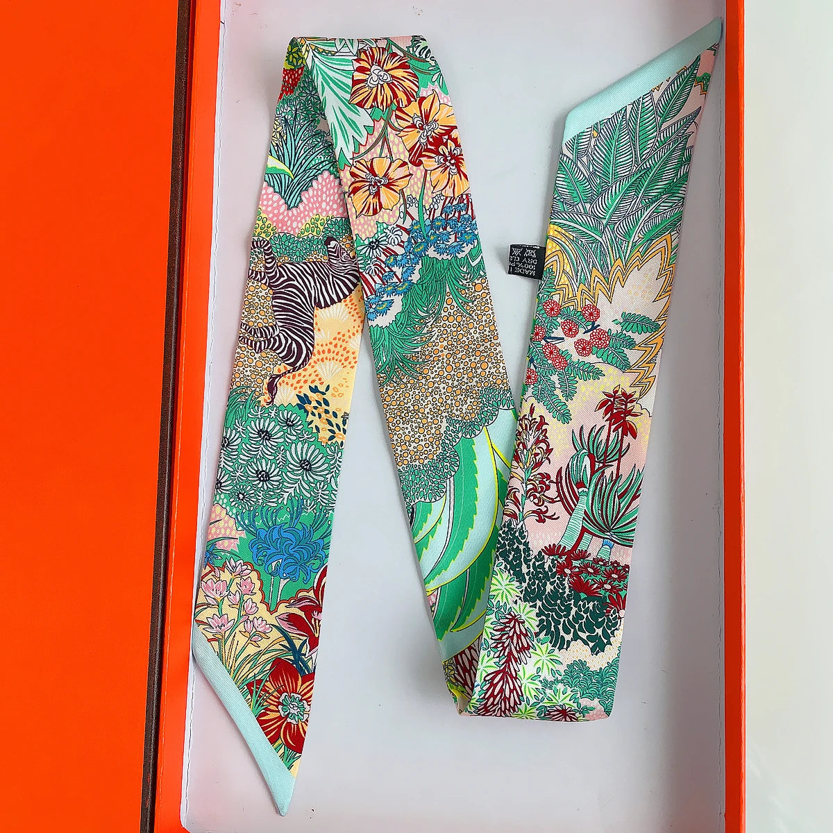 🧣 Glomexia Silk Print Hair Scarf – Elegant Women Fashion Wrap ✨