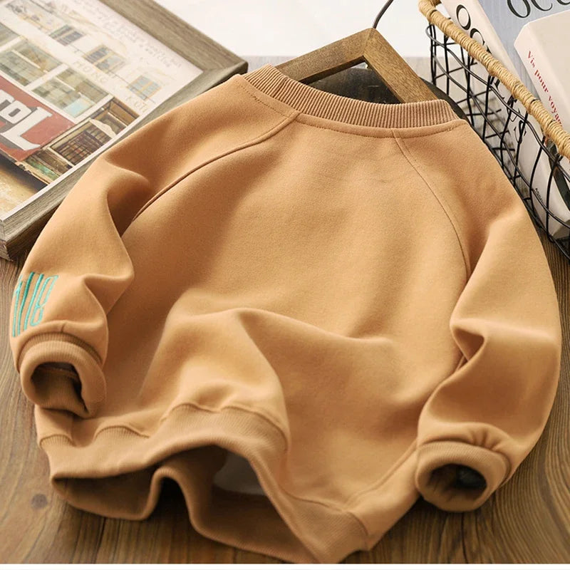 Premium Boys Letter Print Sweatshirt – Autumn Casual Wear (3-12Y)