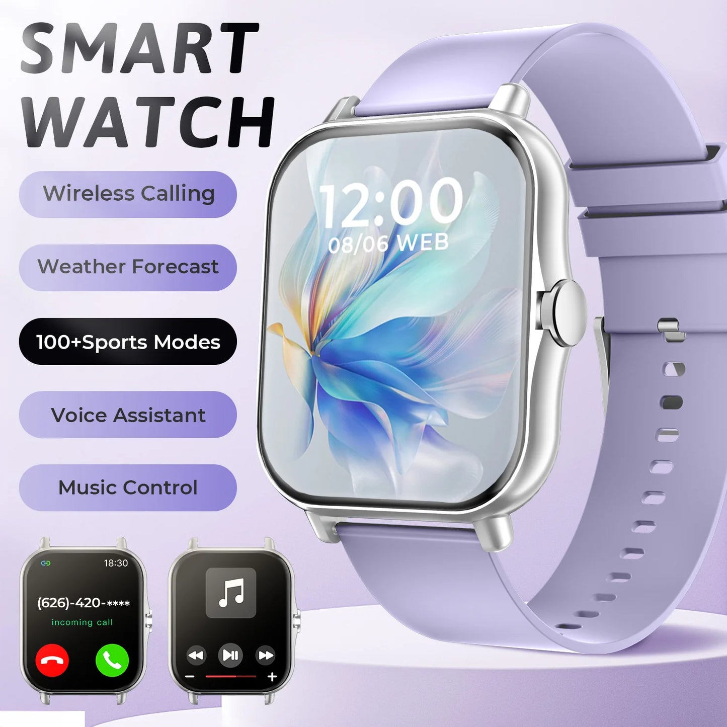 Bluetooth Call Smart Watch – 1.83” Touch Fitness Tracker