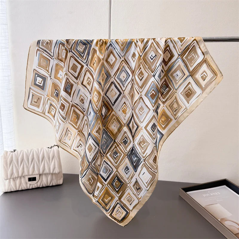 Women’s Luxury Floral Printed Silk Scarf