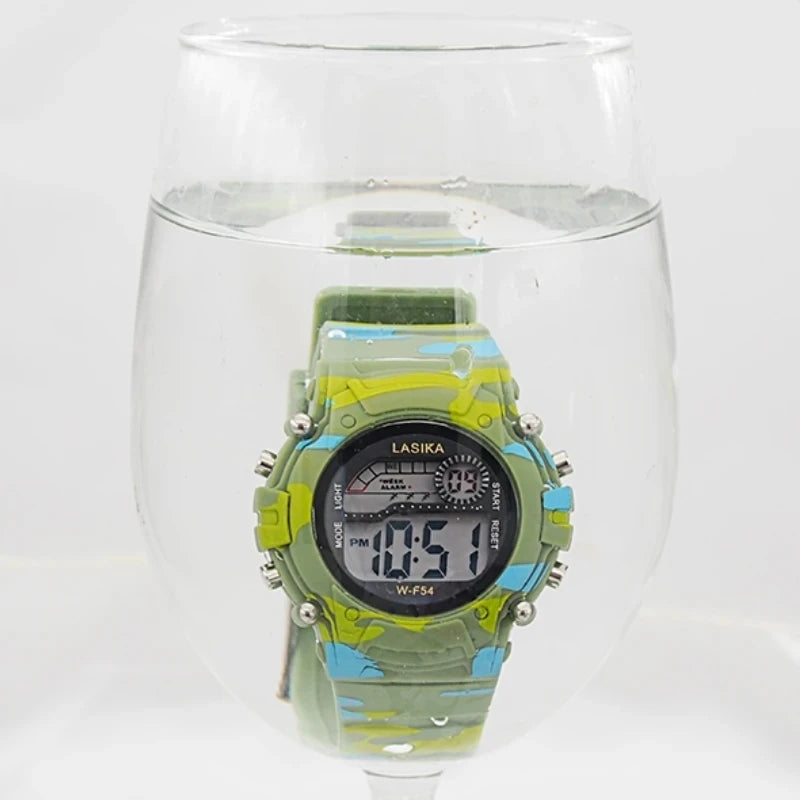 ⌚ Camouflage Digital LED Watch for Kids 🟢🕒