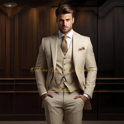 🤵 Men’s Wedding Banquet Suit – Classic Single Breasted Formal Set