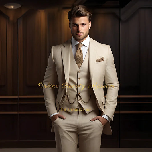 🤵 Men’s Wedding Banquet Suit – Classic Single Breasted Formal Set
