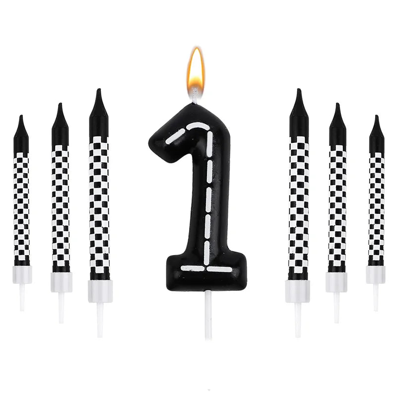7pcs Racing Cars Birthday Number Candle Set – Cake Topper Decoration