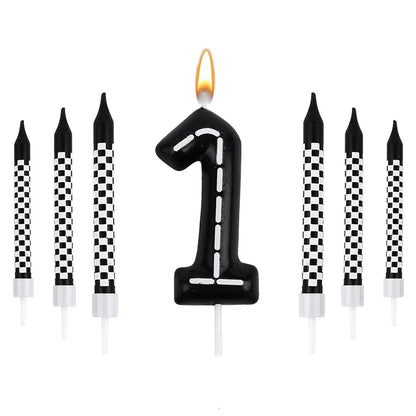 7pcs Racing Cars Birthday Number Candle Set – Cake Topper Decoration
