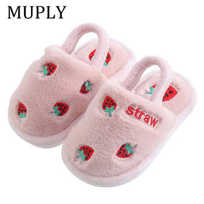 Glomexia Kids Cartoon Fur Slippers 🐻 | Warm Winter Home Shoes