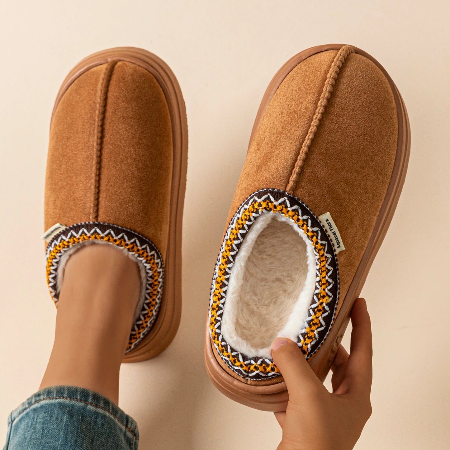 Glomexia Women Winter Plush Slippers ❄️ | Cozy Home Cotton Shoes
