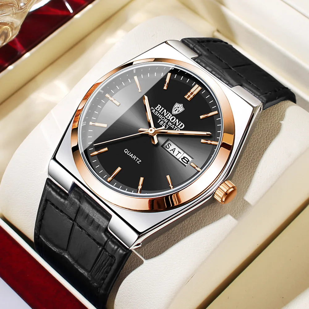 Glomexia Gold Quartz Men’s Watch ✨