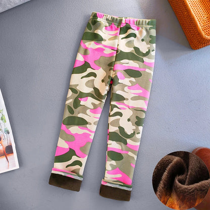 Premium Kids Winter Velvet Leggings – Thick Warm Cartoon Pants