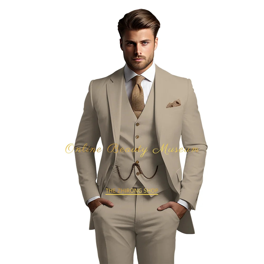 🤵 Men’s Wedding Banquet Suit – Classic Single Breasted Formal Set