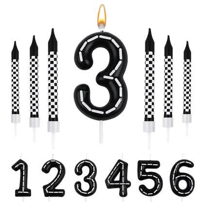 7pcs Racing Cars Birthday Number Candle Set – Cake Topper Decoration