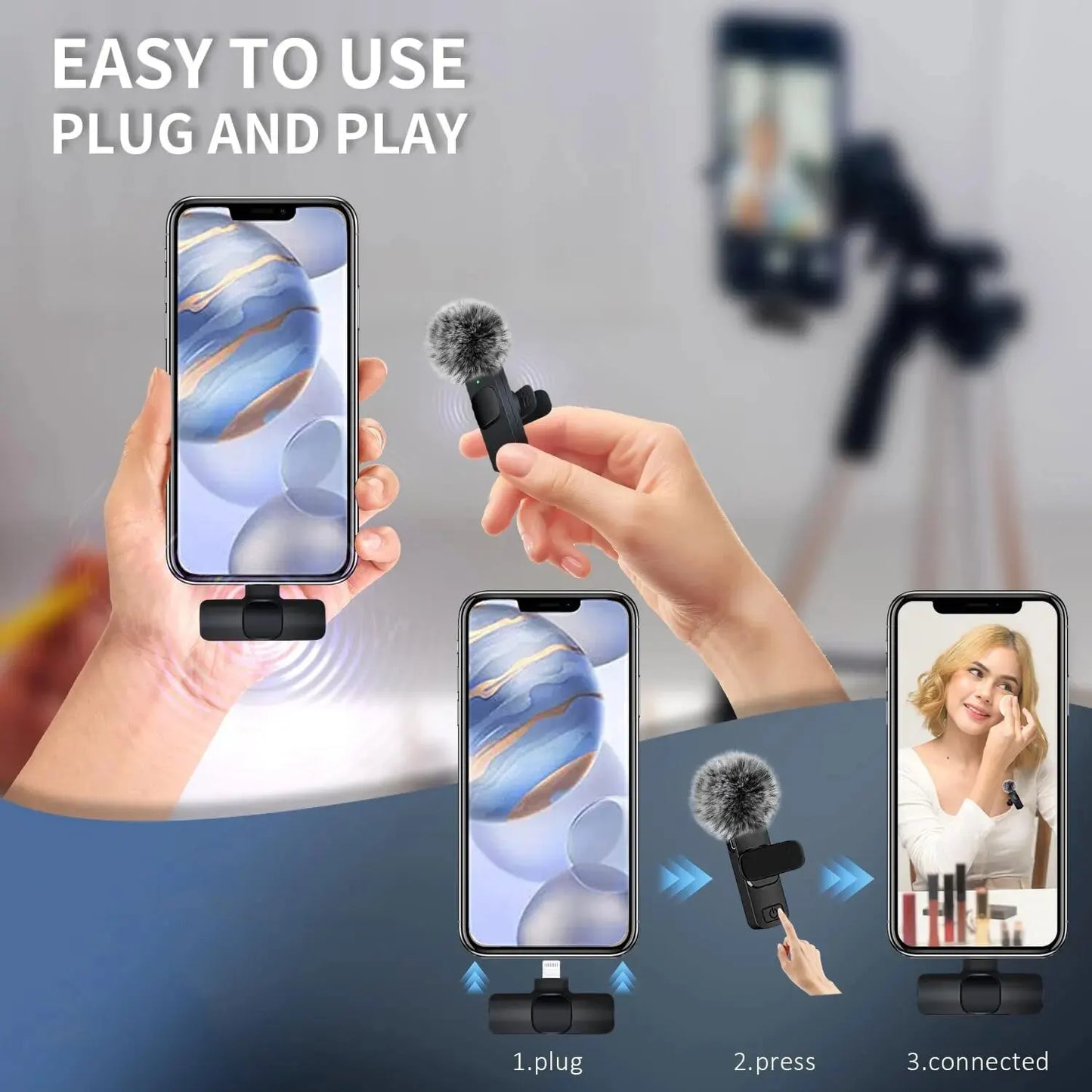 K60 Wireless Lavalier Mic 🎙️ | Plug & Play Mini Clip Microphone
