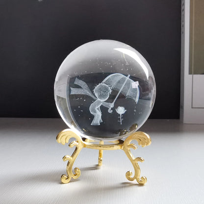 3D Solar System Crystal Ball with Stand