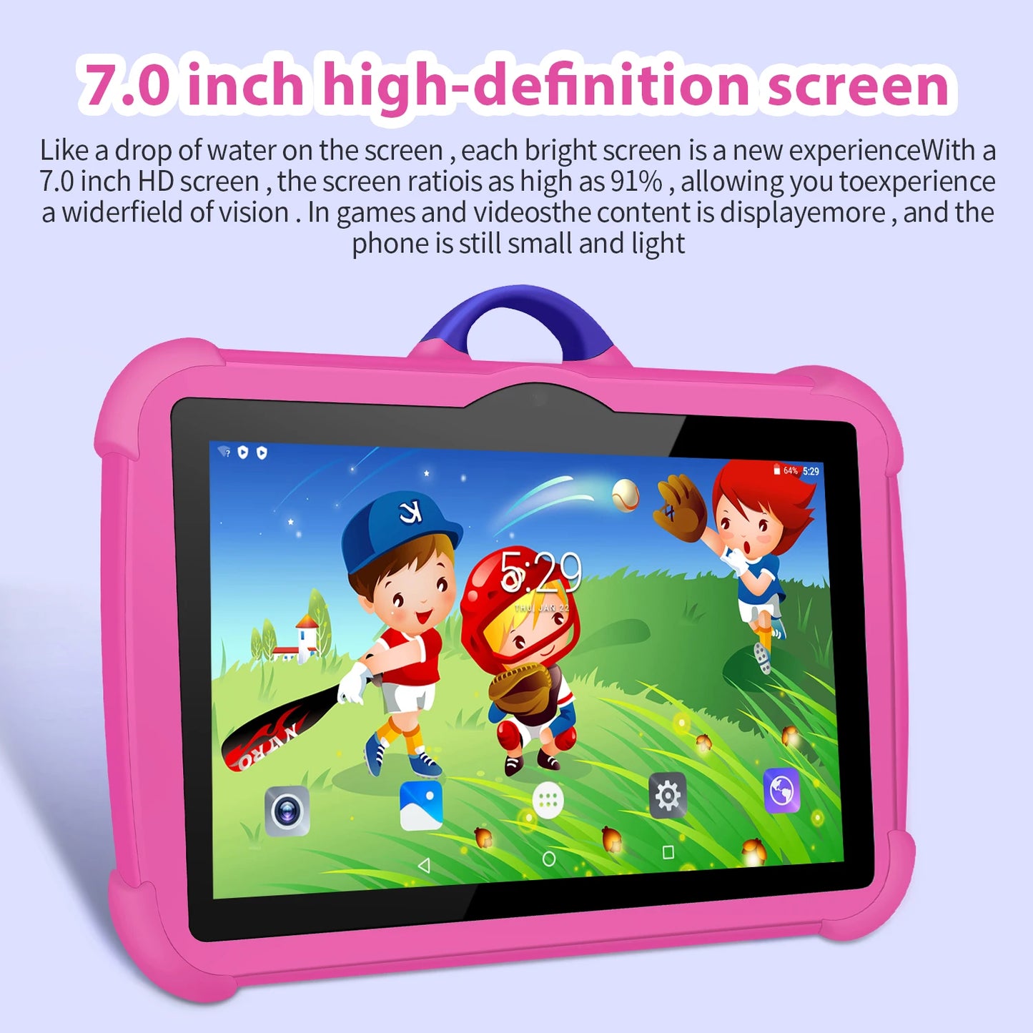 Glomexia Kids 7″ Android 13 Tablet 📱 | 4GB RAM 64GB | Dual Camera