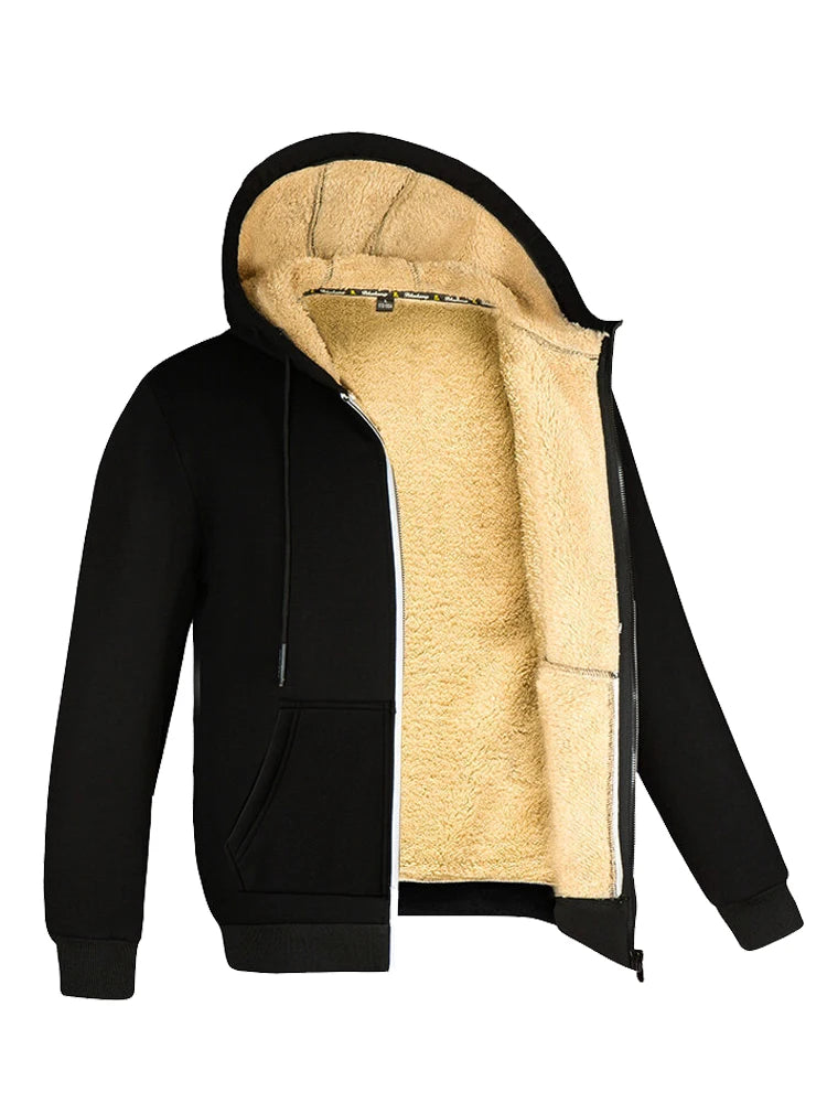 Men Winter Hooded Jacket ❄️ | Thick Warm Zip Coat