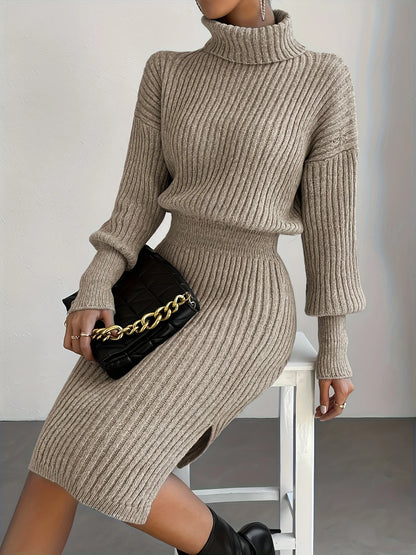 🌍 Glomexia – Turtleneck Mini Dress 👗