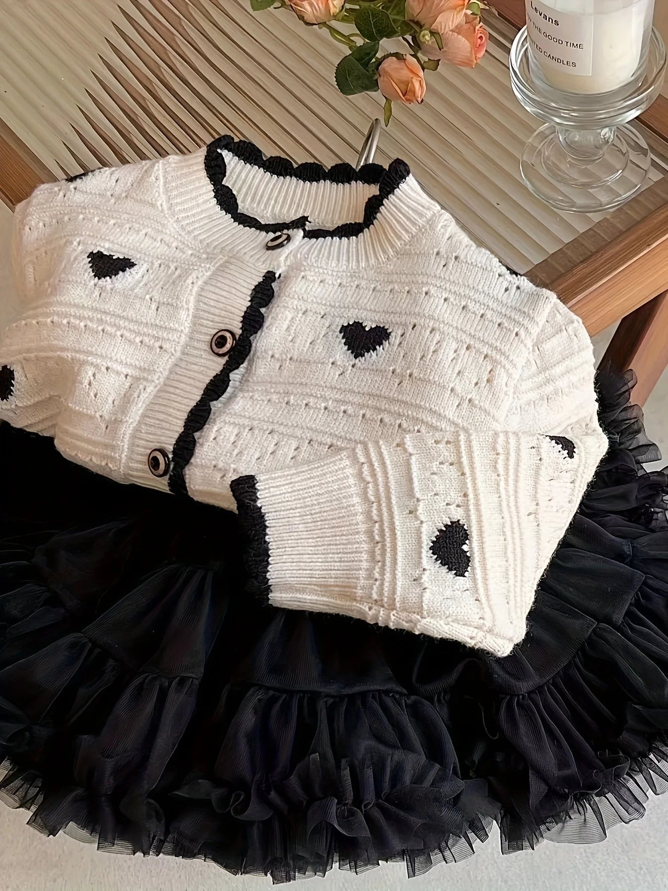 Girls Heart Knit Cardigan – Autumn Style