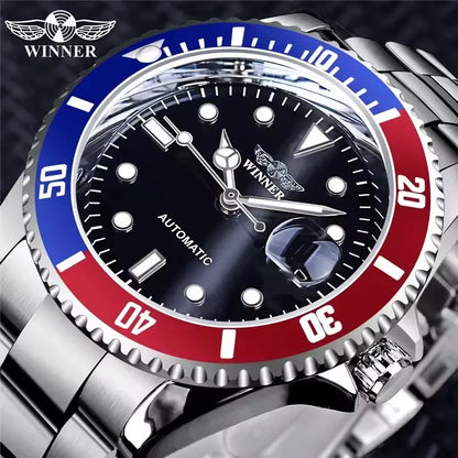 ⌚ WINNER 002 Automatic Mechanical Men’s Watch – Luminous Date Luxury Style ✨