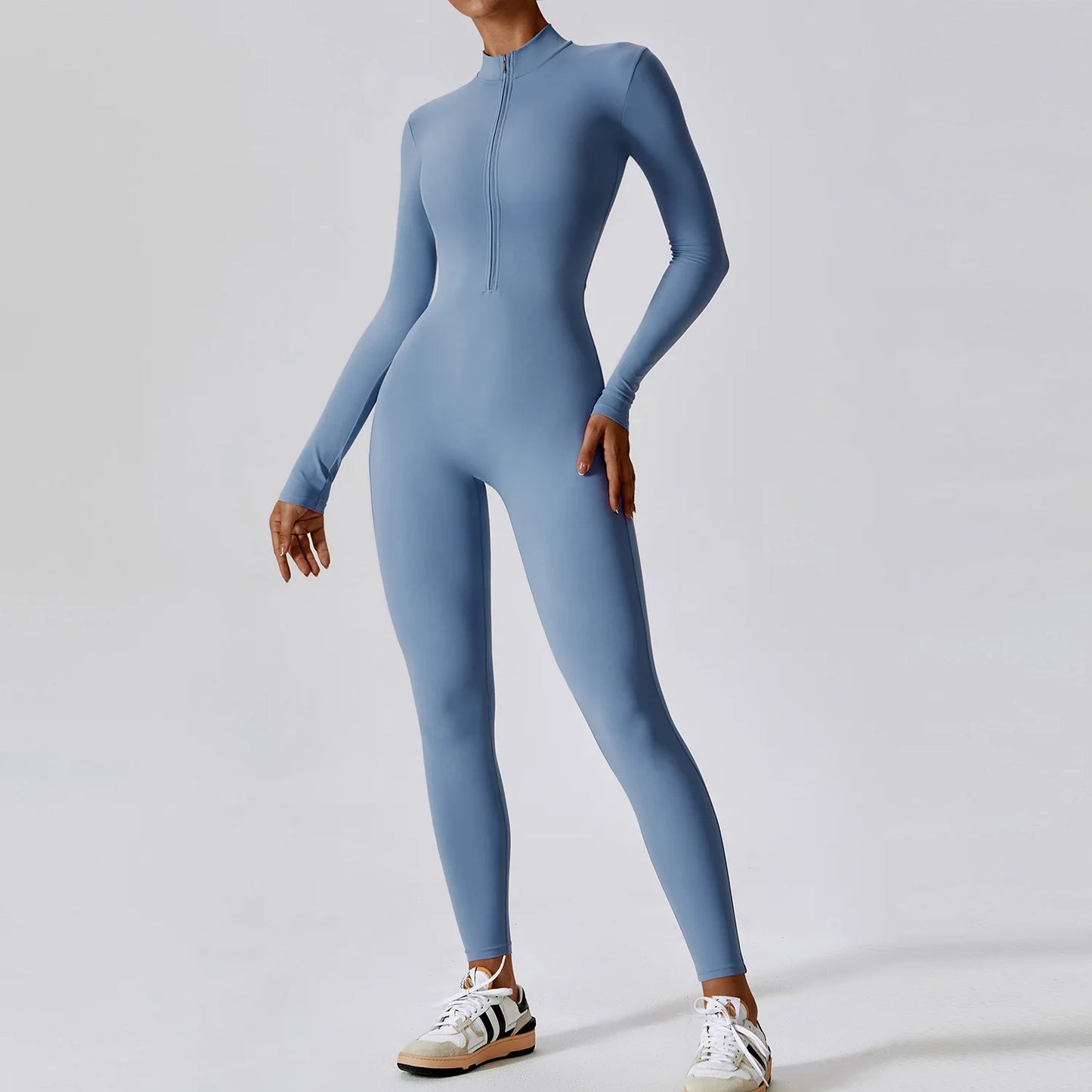 🧘‍♀️ Women’s Winter Yoga Jumpsuit – Long Sleeve High-Elastic Bodysuit