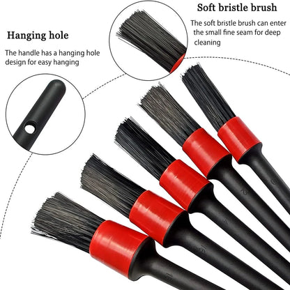 Car Detailing Brush Set (5PCS) 🚗✨ | Interior & Wheel Cleaning – Glomexia
