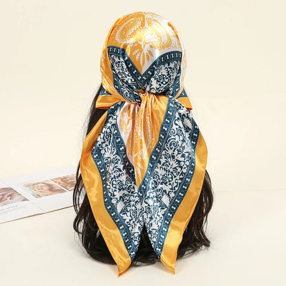 Premium 90x90 Paisley Fashion Scarf | Women Headband | GLOMEXIA