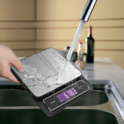 Waterproof Digital Kitchen Scale 6kg/10kg – Stainless Steel LCD Food Weighing Scale
