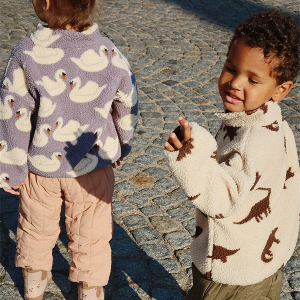 Premium Lambswool Kids Winter Jacket | Warm Cherry Coat | GLOMEXIA