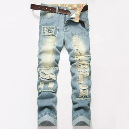 👖 Slim Fit Ripped Denim Jeans