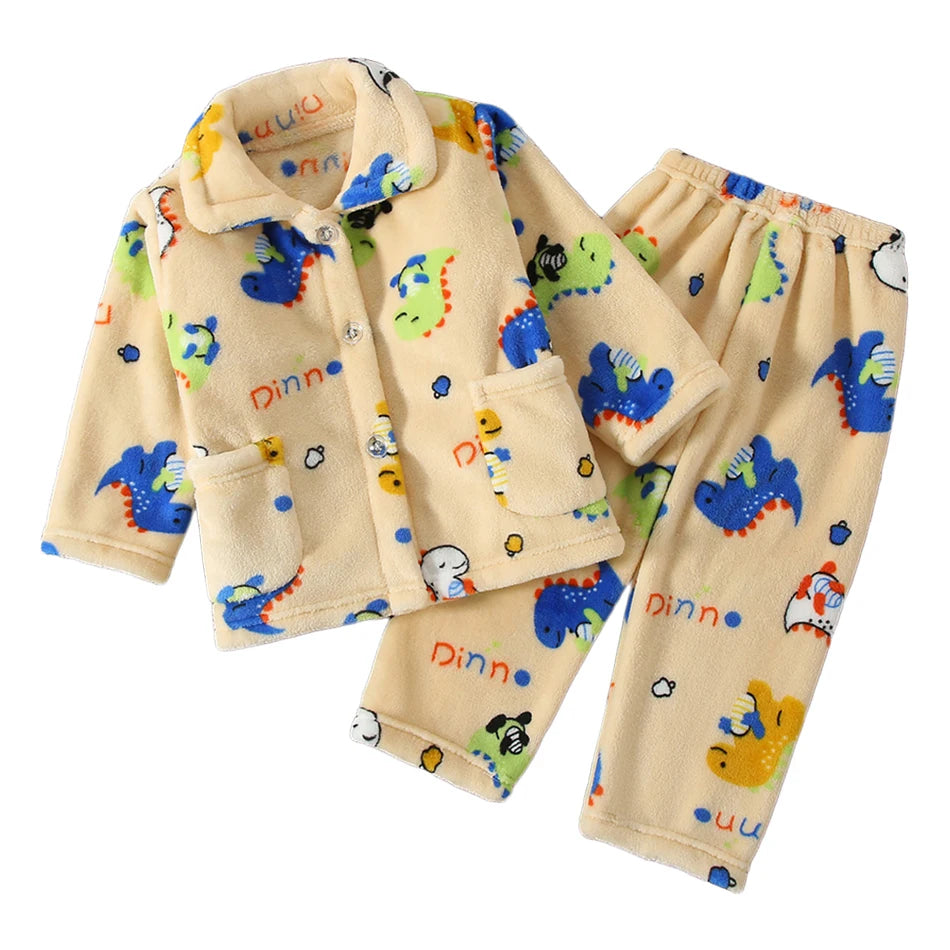 Premium Kids Coral Fleece Winter Pajama Set