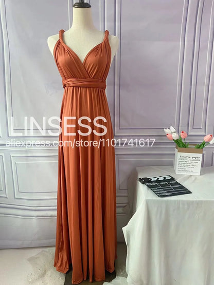 Rust Infinity Multiway Maxi Dress – Bridesmaid & Evening Gown