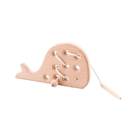 Wooden Animal Threading & Stacking Toy – Montessori Learning Set