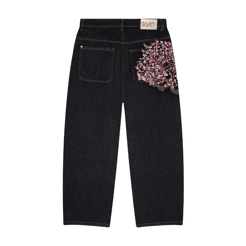 Plum Blossom Y2K Wide-Leg Jeans 🌸