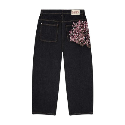 Plum Blossom Y2K Wide-Leg Jeans 🌸