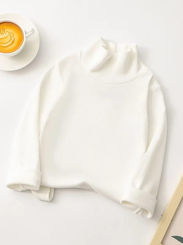 Glomexia Kids Cozy Cartoon Turtleneck Tee – Unisex Long Sleeve