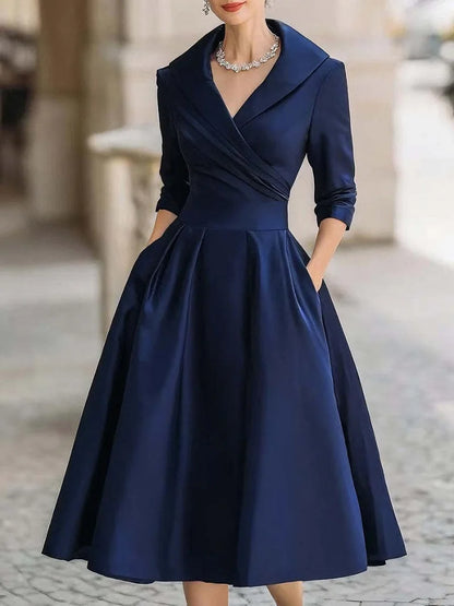 👗✨ Glomexia Elegant Solid Ankle Dress for Women