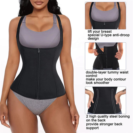👚🔥 Women’s Zipper Waist Trainer Tank Top ✨