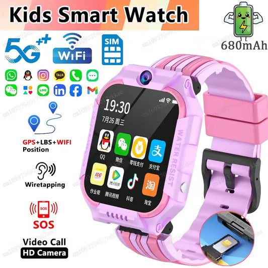 Kids 5G Smart Watch – SOS GPS Tracker with Camera & WiFi