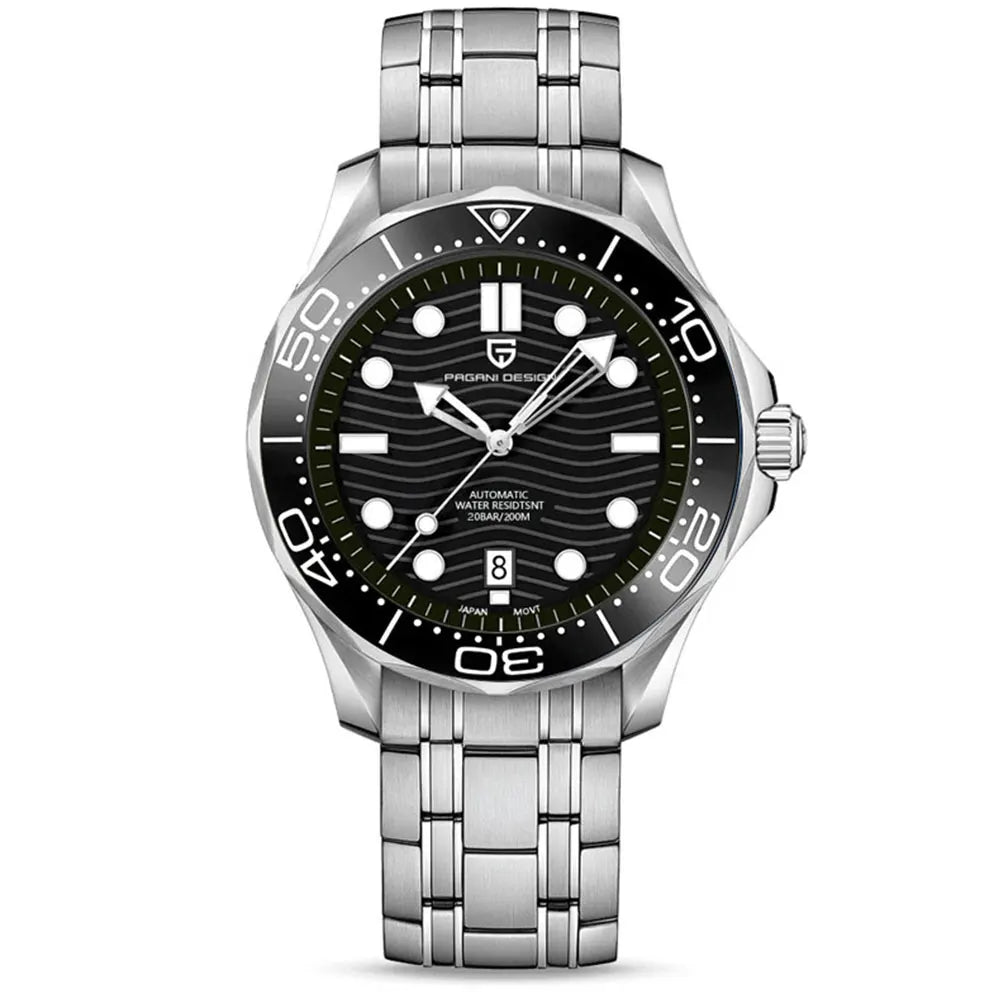 Men’s Automatic Diving Watch – Blue Dial Mechanical Wristwatch