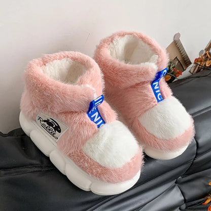 🧸 Winter Plush Home Slippers – Platform Warm Indoor Snow Shoes