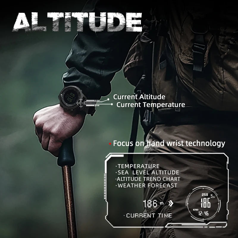 Men’s Outdoor Digital Sports Watch – Altimeter Compass Barometer