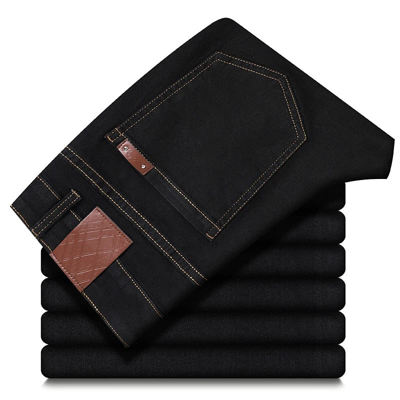 👖 Glomexia – Black Slim Men’s Jeans 🖤