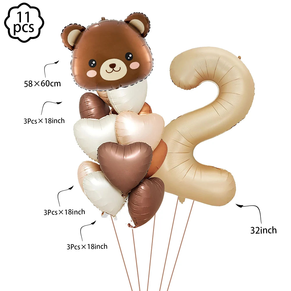 Premium Teddy Bear Birthday Balloon Decoration Set