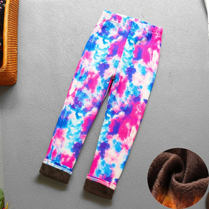 Premium Kids Winter Velvet Leggings – Thick Warm Cartoon Pants