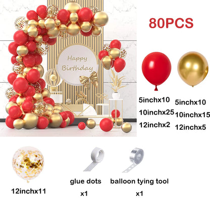 110pcs Red Black Balloon Arch Garland Kit – Party Decoration Set