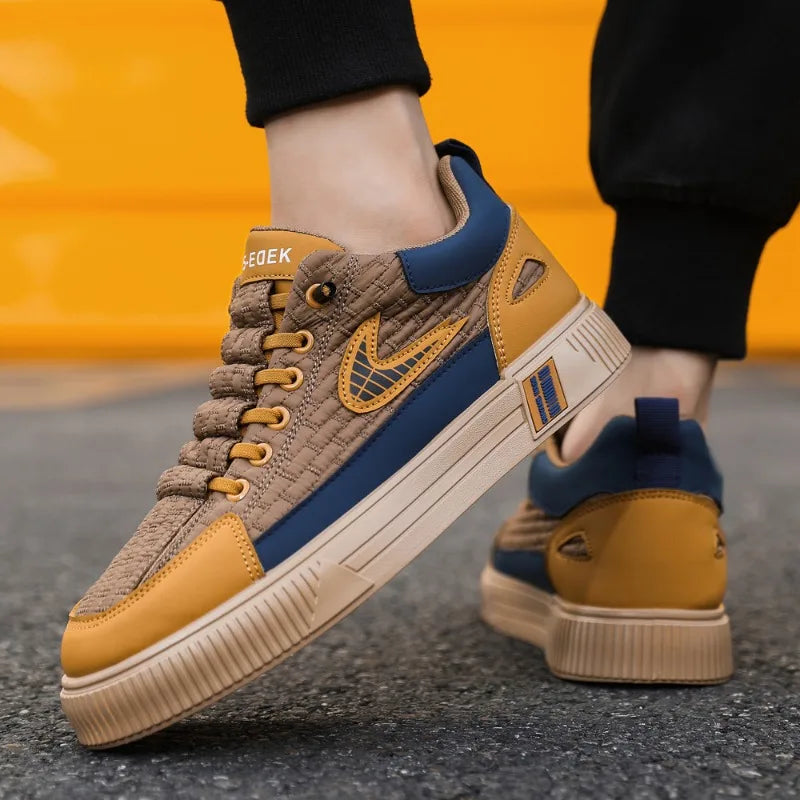 Men’s Casual Cotton Shoes | Lightweight Breathable Lace-Up Sneakers with Rubber Sole | Stylish Daily Wear Shoes