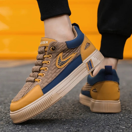 Men’s Casual Cotton Shoes | Lightweight Breathable Lace-Up Sneakers with Rubber Sole | Stylish Daily Wear Shoes